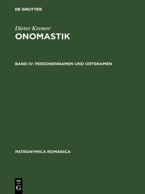 cover image of Personennamen und Ortsnamen